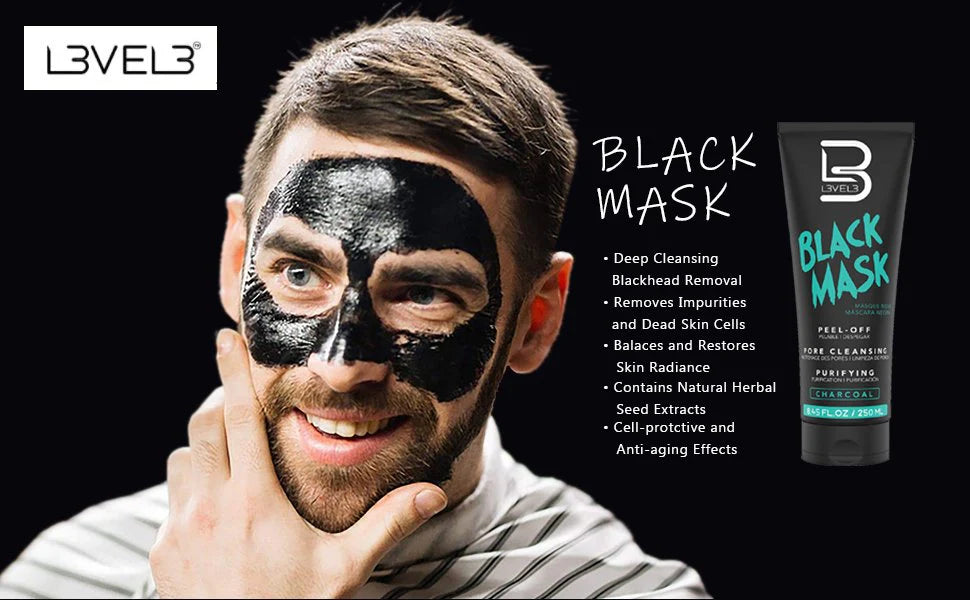 L3VEL3 Black Facial Mask 250ml – Deep Cleansing Peel-Off Mask