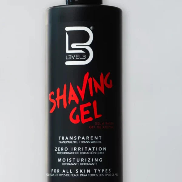 L3VEL3 Flame Shave Gel 500ml transparent barber shaving gel