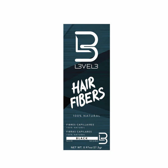 L3VEL3 Hair Fibers Black 27.5g Instant Hair Thickening Coverage