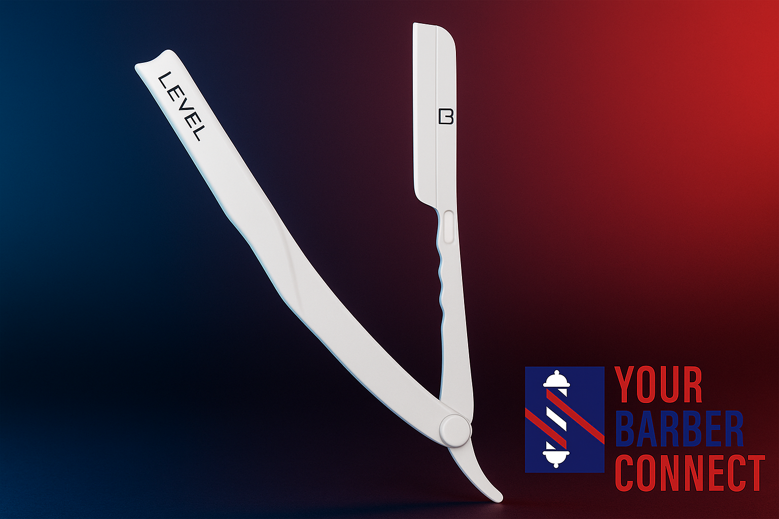 L3VEL3 Milly Clutch Razor Holder white stainless steel barber razor