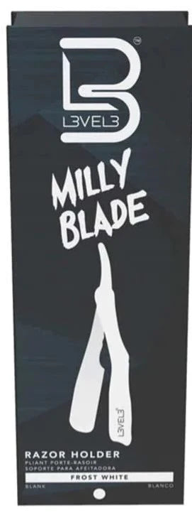 L3VEL3 Milly Clutch Razor Holder white stainless steel barber razor