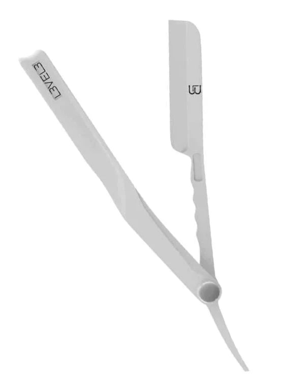 L3VEL3 Milly Clutch Razor Holder white stainless steel barber razor
