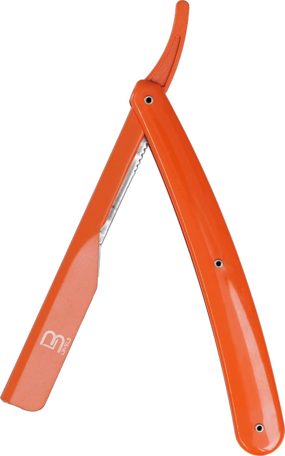 L3VEL3 straight razor holder orange stainless steel barber razor