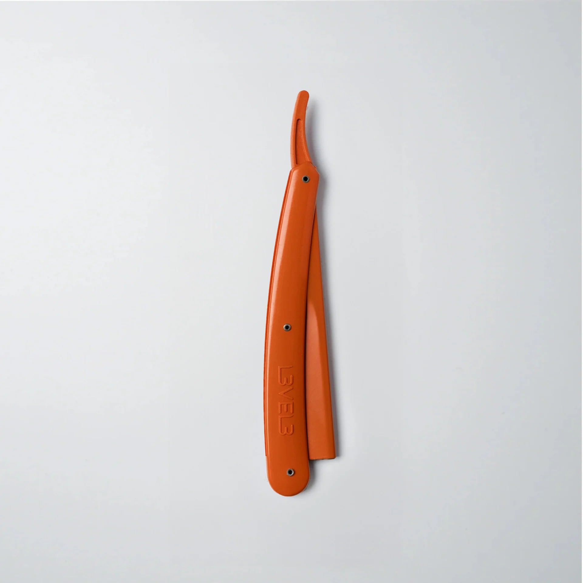 L3VEL3 straight razor holder orange stainless steel barber razor