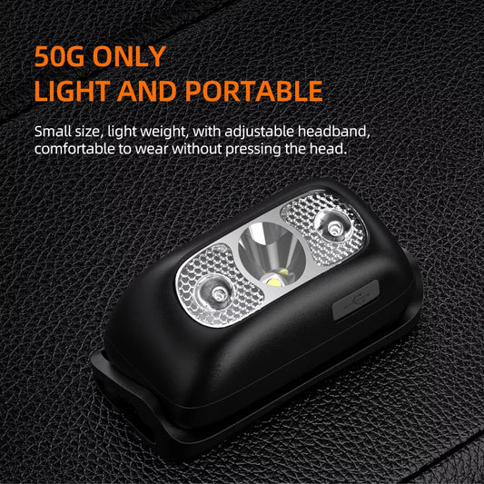 LED portable rechargeable headlamp lightweight waterproof 500 lumens