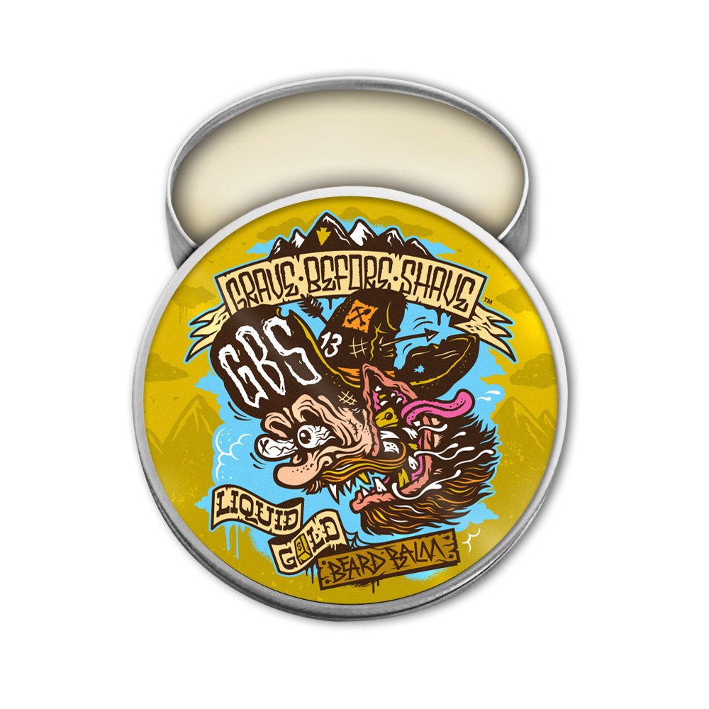 Grave Before Shave Beard Balm – 2 oz – LIQUID GOLD BALM TIN product view