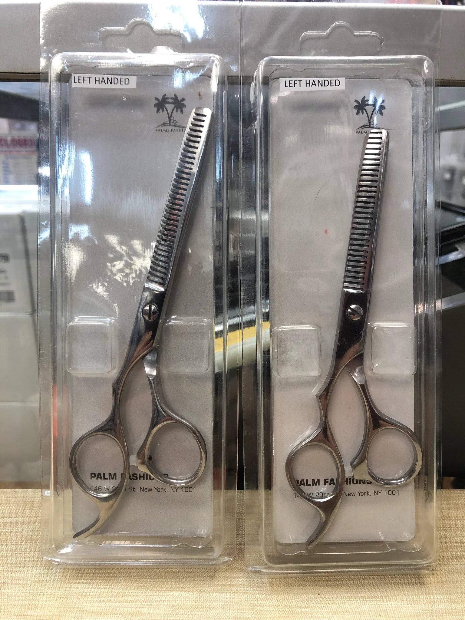 Left handed barber thinning shears stainless steel