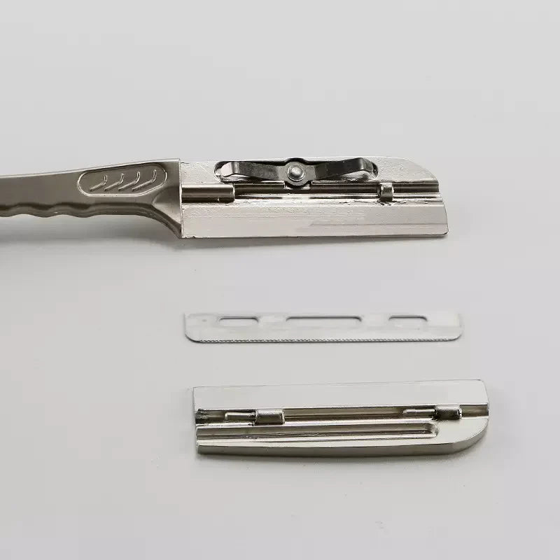 Milly stainless steel straight razor with folding zinc alloy handle
