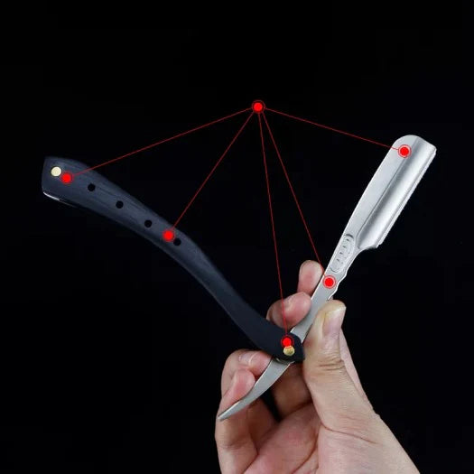 Milly stainless steel straight razor with folding zinc alloy handle