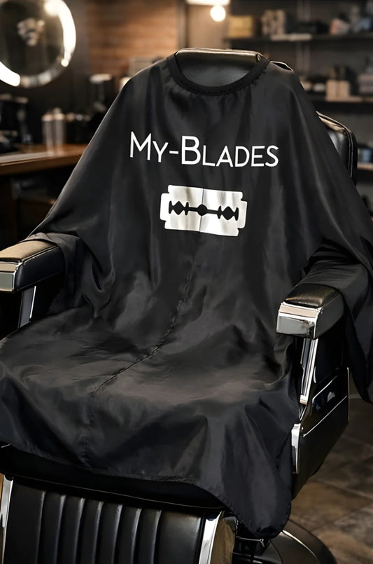 My Blades Barber Cape Black Waterproof Neckline