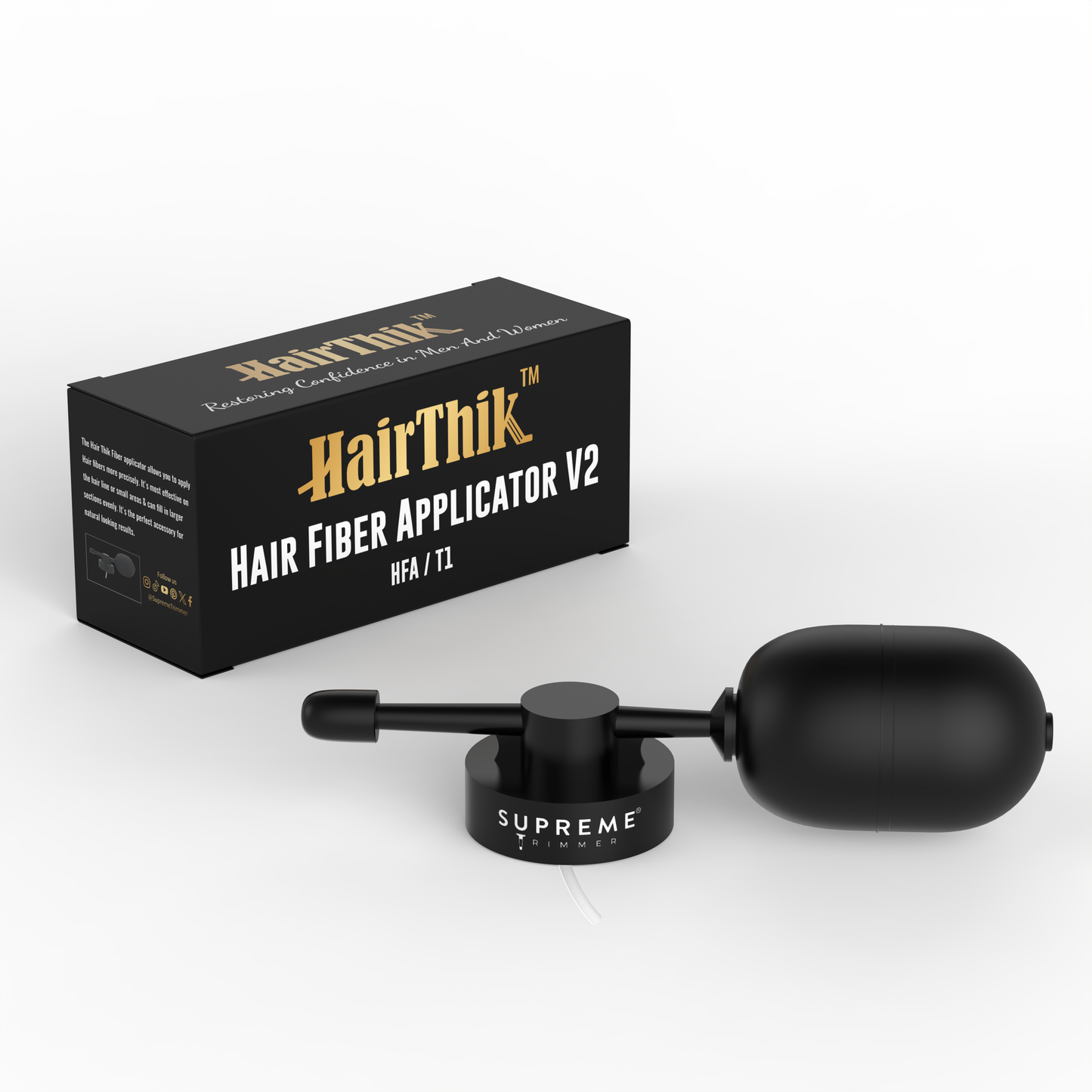 Supreme Trimmer HairThik HFAT1 fiber applicator pump – applicator pump side view