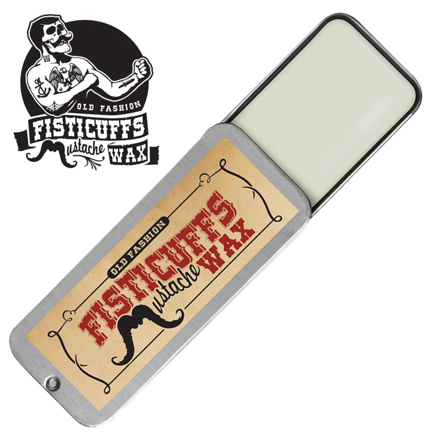 Fisticuffs Original Hold Mustache Wax – 15 g Slide Tin – product assortment hero image