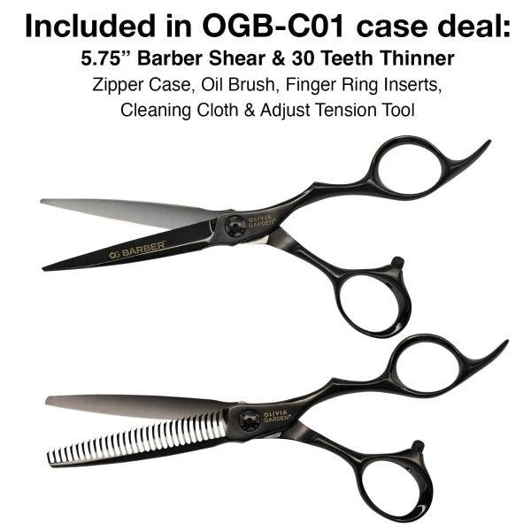 Olivia Garden Barber Shears Intro Kit 5.75 inch 30 Teeth