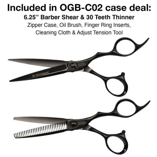 Olivia Garden Barber Shears Intro Kit 6.25 inch 30 Teeth