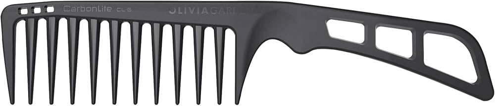 Olivia Garden CarbonLite CL-6 wide tooth handle barber comb.