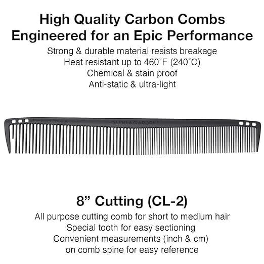 8 Thread Comb Olivia Garden CarbonLite Cutting Comb 8