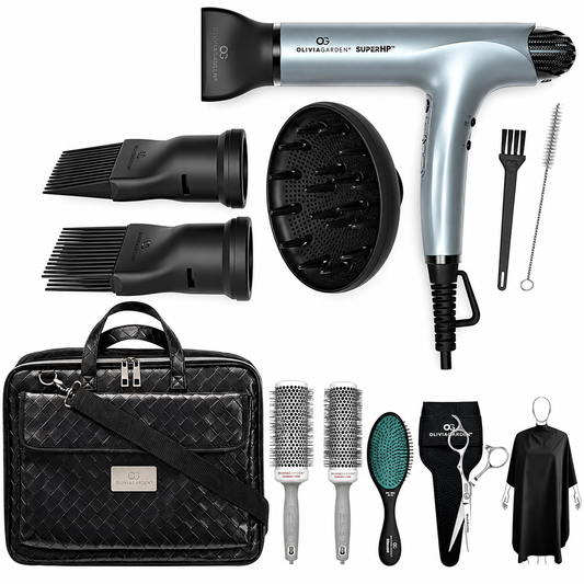 Olivia Garden Perfect Volume Stylist Bag – Silver-Blue