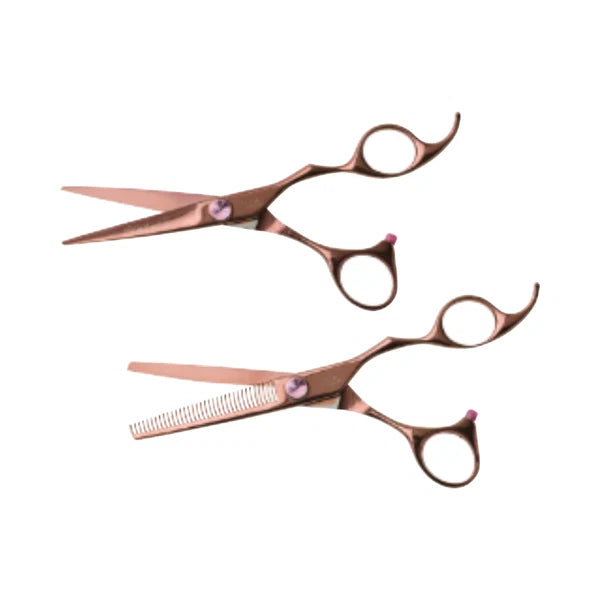 Olivia Garden SilkCut Breast Cancer Awareness 6.5 Shear & Thinner Kit SK C05P26