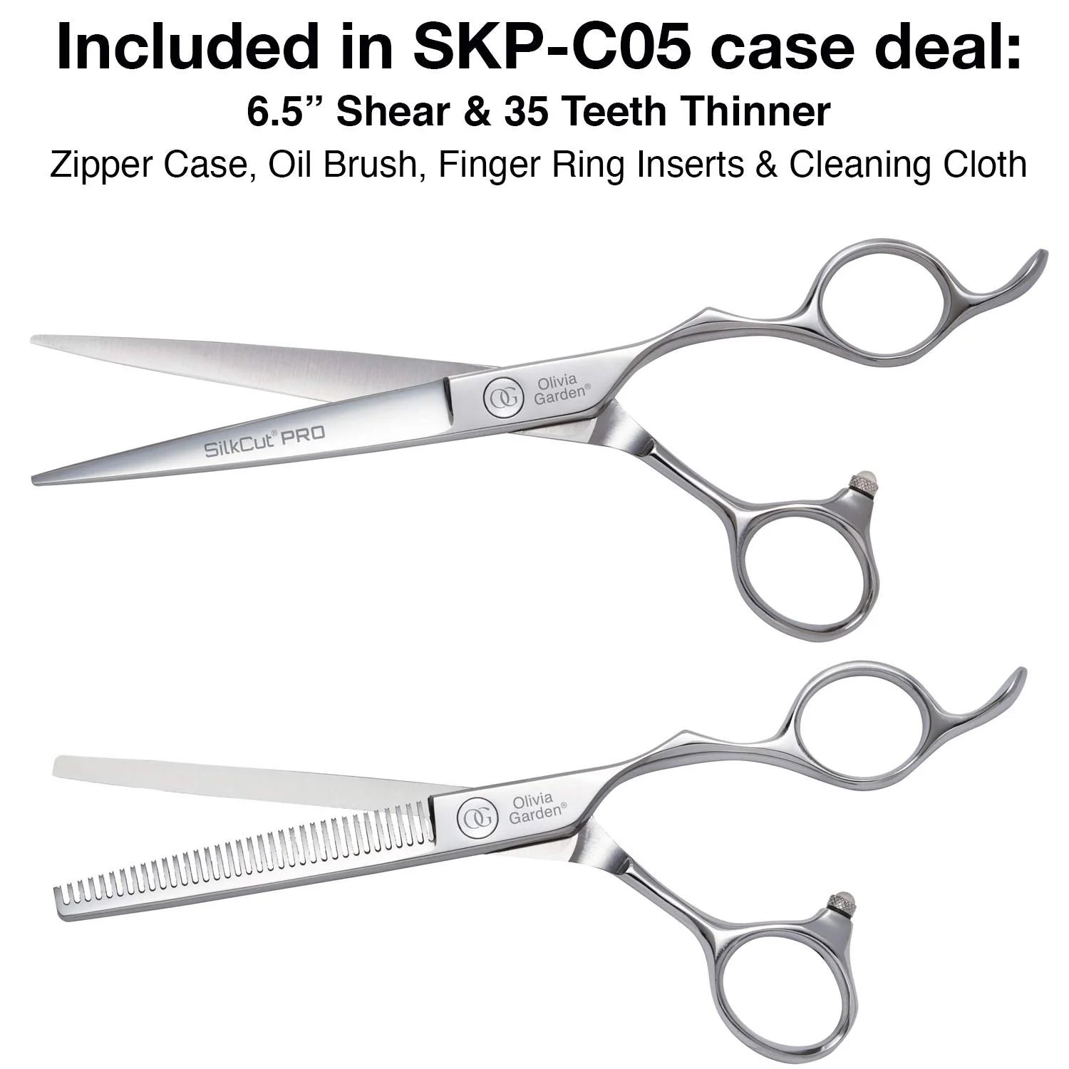 Olivia Garden SilkCut Pro 5.75 inch professional shear and thinner set
