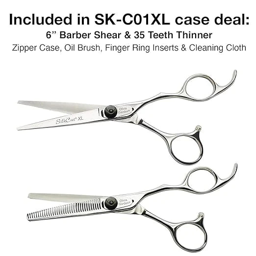 Olivia Garden SilkCut left hand shear and thinner set 6.5 inch