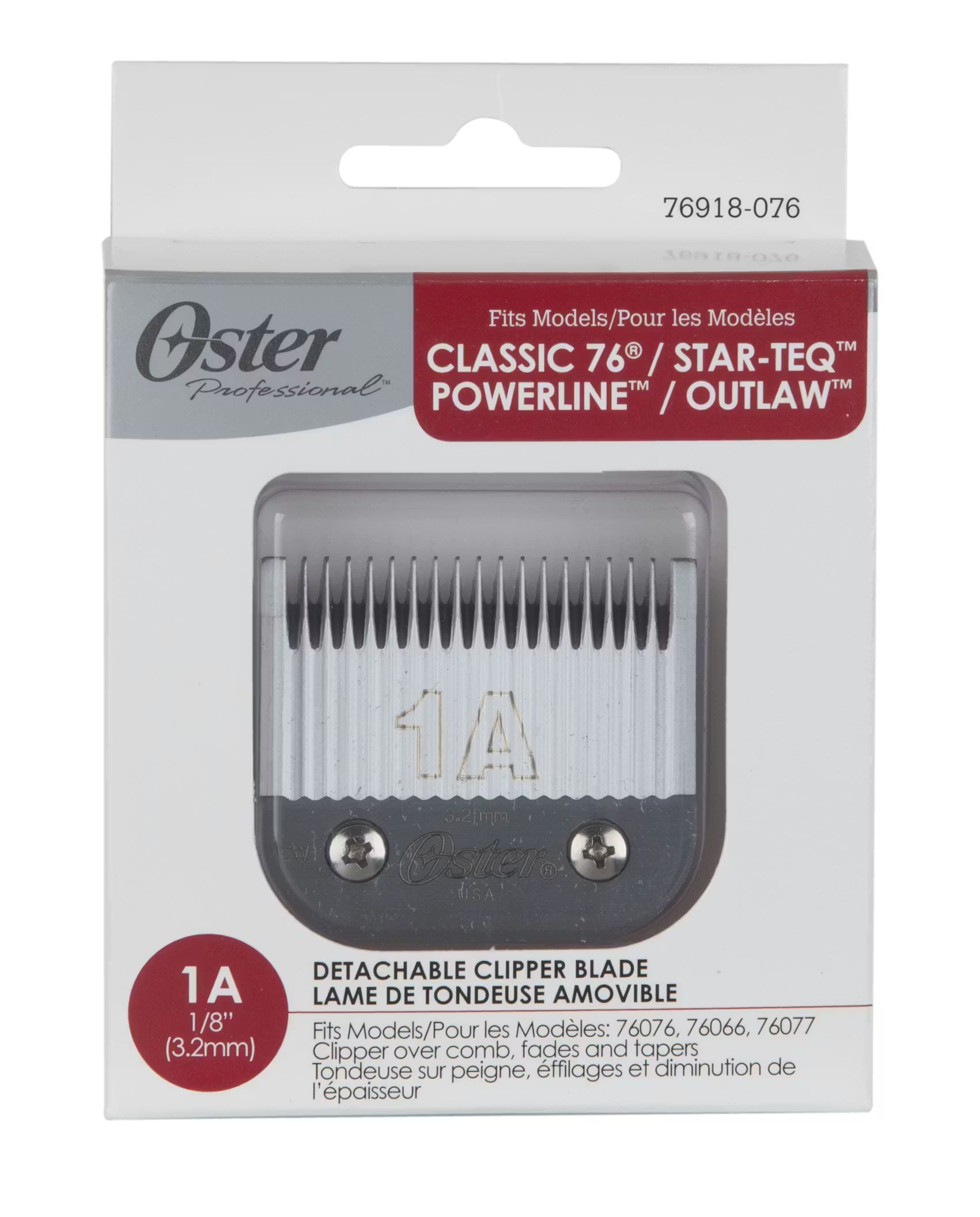 Oster detachable clipper blade size 1A professional cut
