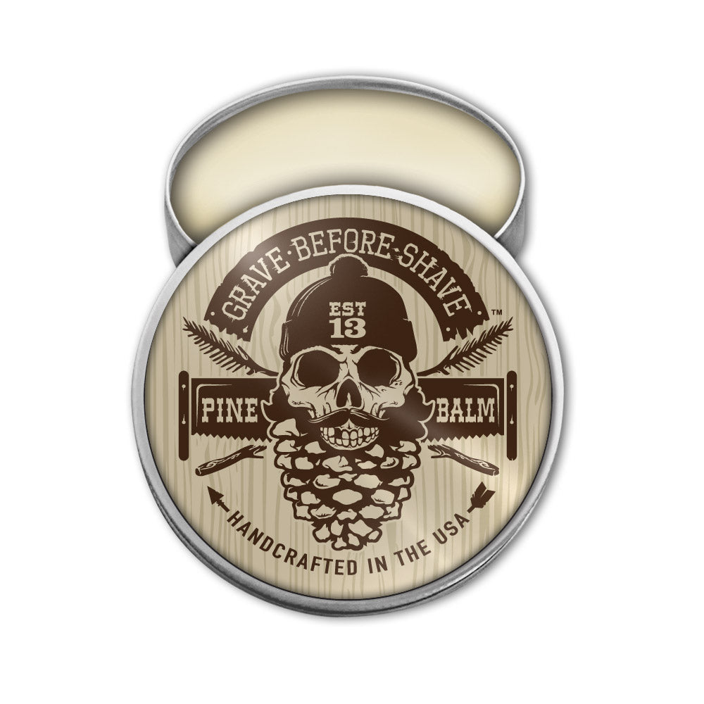 Grave Before Shave Beard Balm – 2 oz – PINE BEARD BALM TIN product view