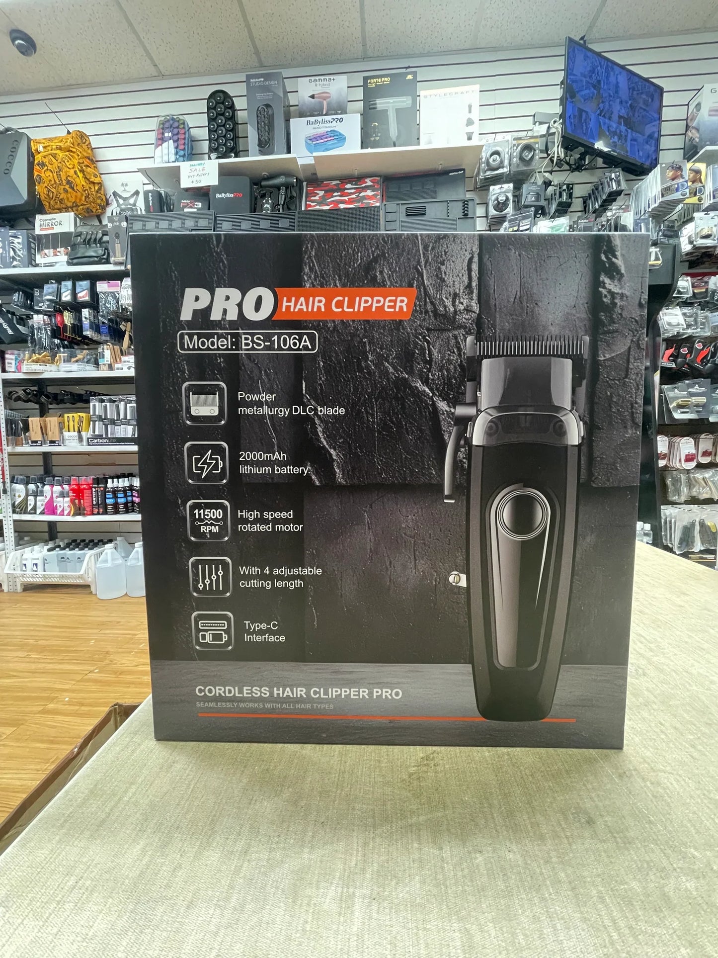 Palms PRO Cordless Hair Clipper with DLC Blade and USB-C Charging