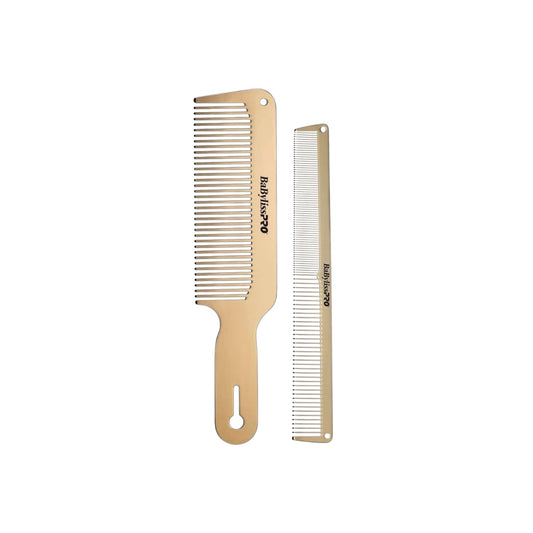 BabylissPro BARBERology GoldFX Metal Comb Set #BCOMBSET2G