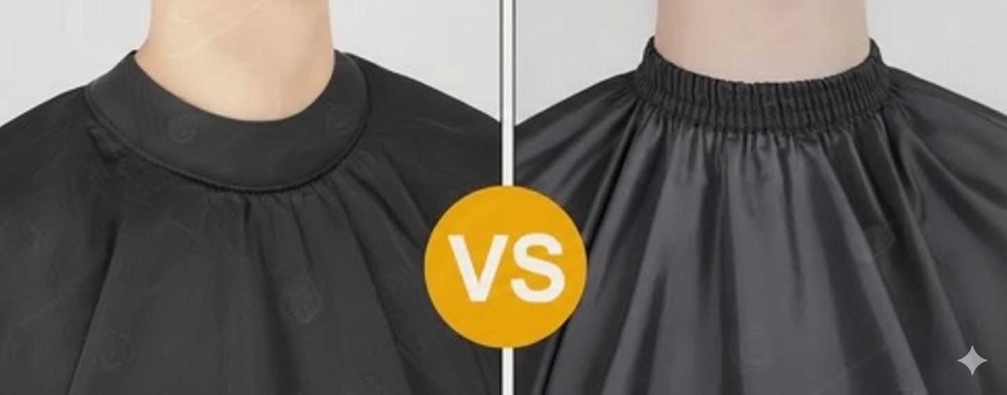 Professional barber cape silicone neck waterproof black
