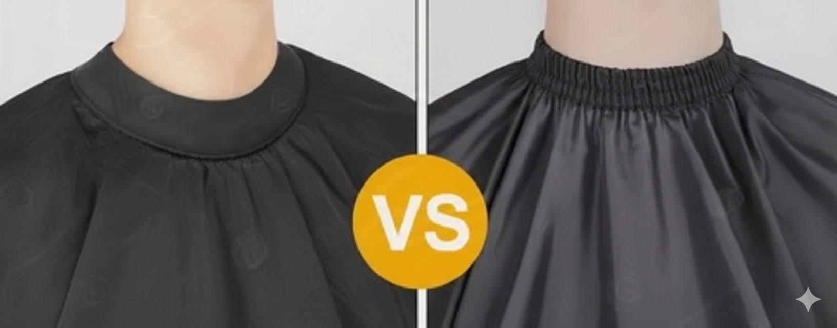 Professional barber cape silicone neck waterproof black