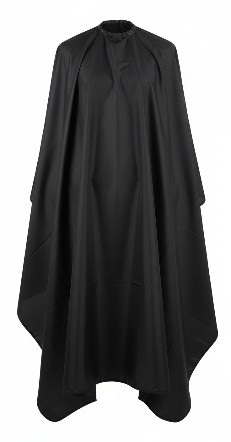 Professional barber cape silicone neck waterproof black