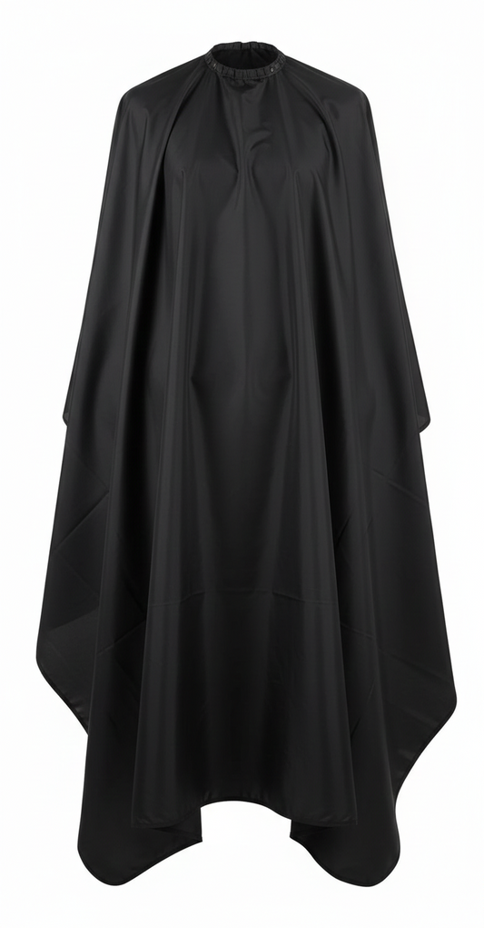 Professional barber cape silicone neck waterproof black