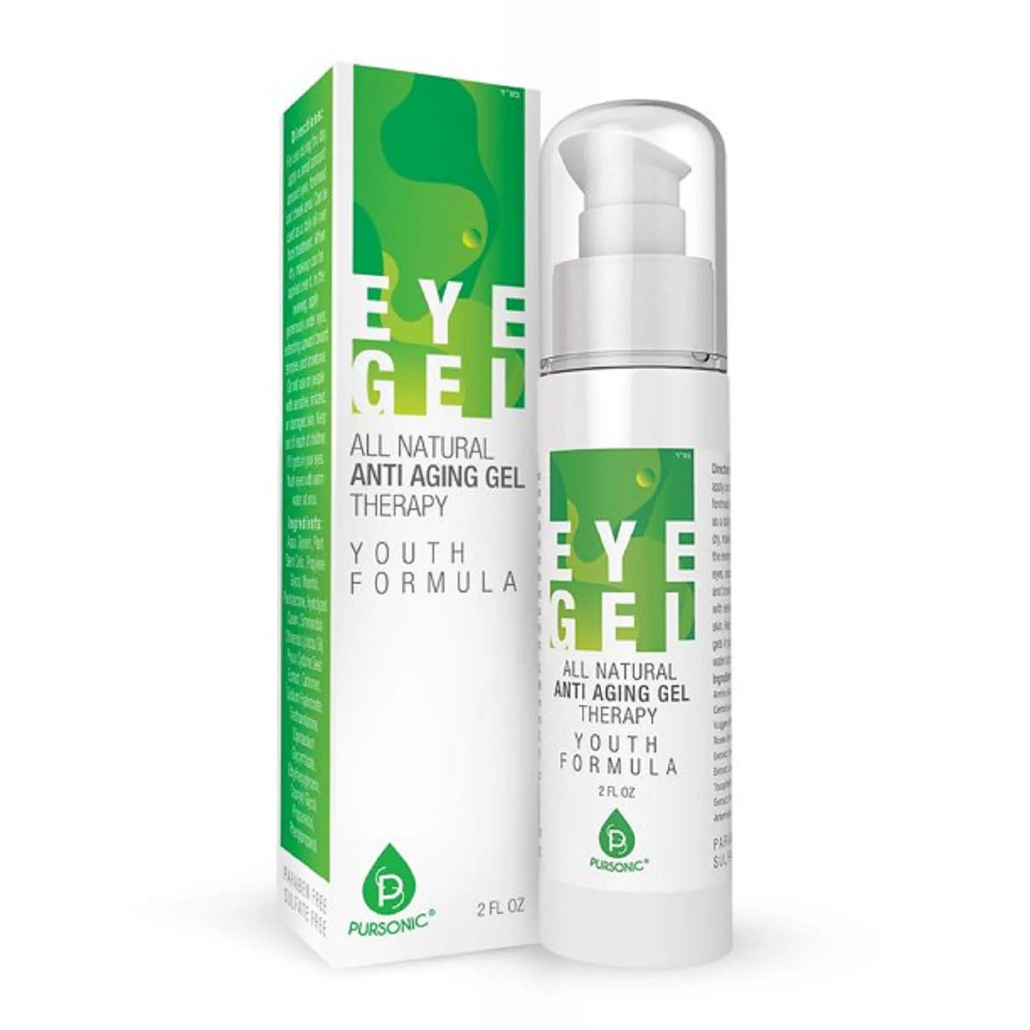 Pursonic all natural anti aging eye gel under eye treatment 2oz