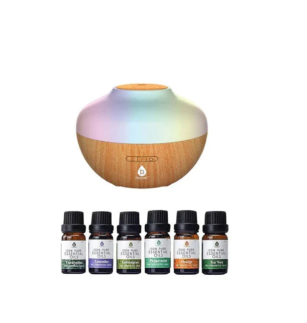 Pursonic aromatherapy diffuser wellness set with essential oils