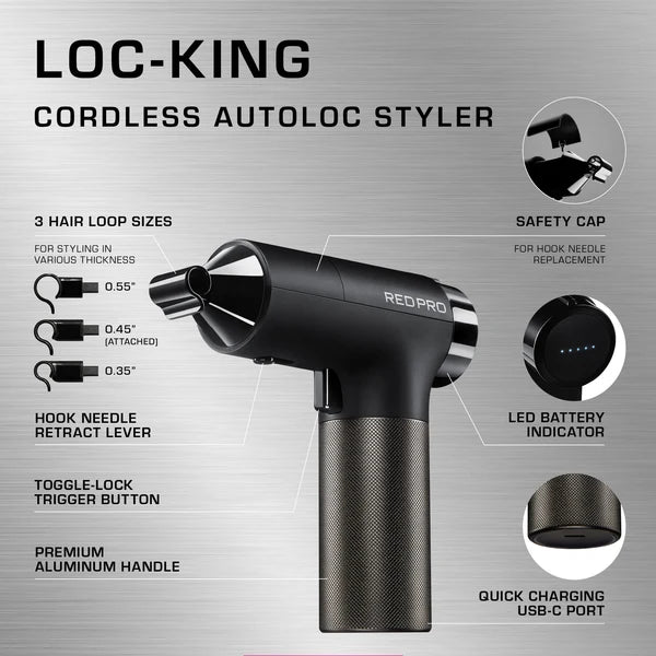 RED Pro Loc King Cordless Auto Loc Styler #ALD01 – Interlocking Tool