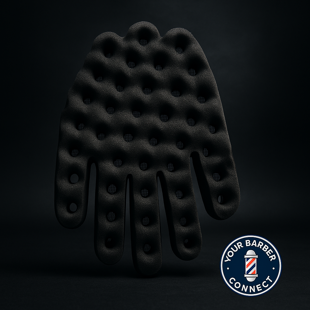 RED Twist Sponge Glove Dual-Sided TWS09 curved twist sponge for curls and coils