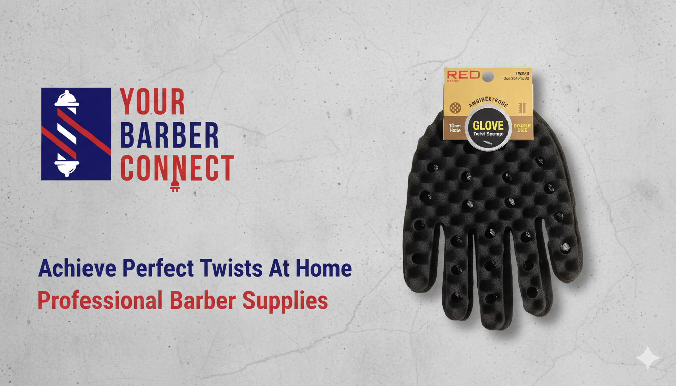 RED Twist Sponge Glove Dual-Sided TWS09 curved twist sponge for curls and coils