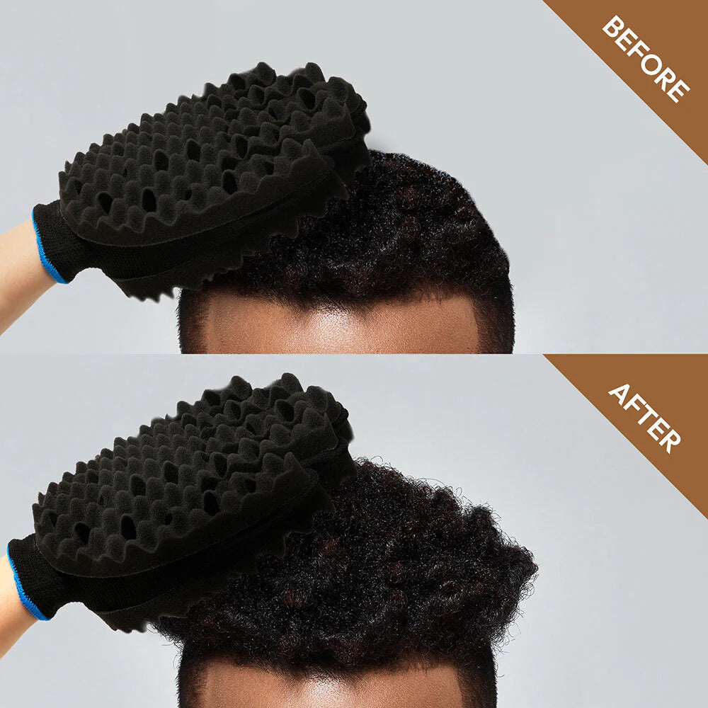 RED Twist Sponge Glove Dual-Sided TWS09 curved twist sponge for curls and coils