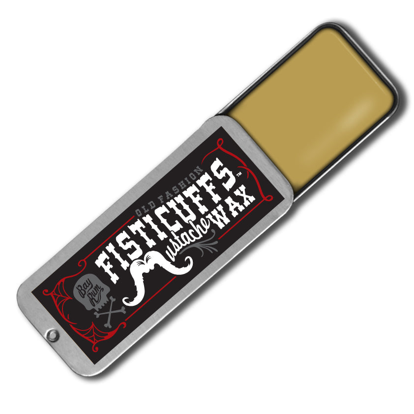 Fisticuffs Bay Rum Original Hold Mustache Wax – RUM wax clipped tin 1 product view