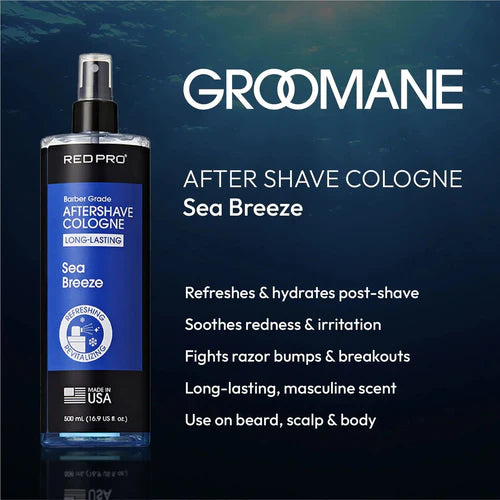 Red Pro Sea Breeze Aftershave Cologne 16.9oz barber aftershave