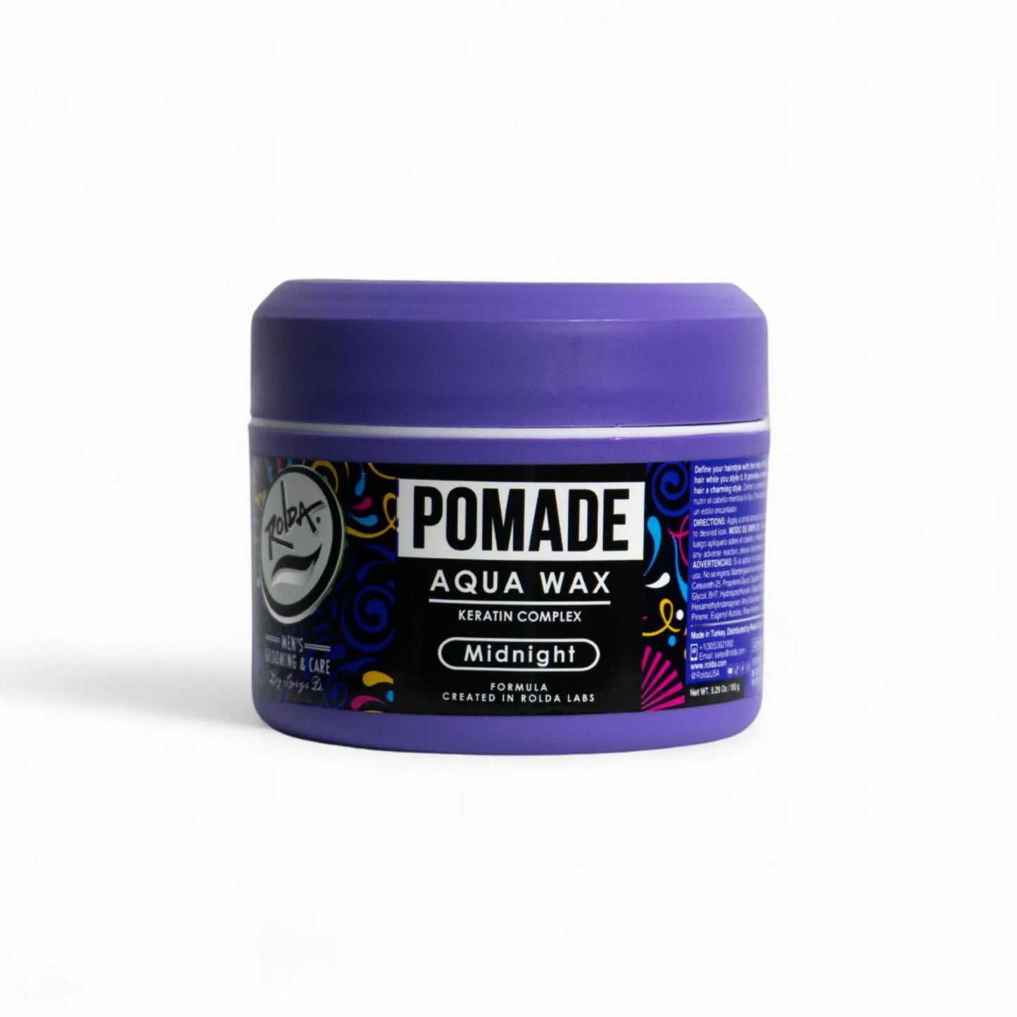 Rolda Midnight Hair Pomade Medium Hold Water-Based Styling Pomade