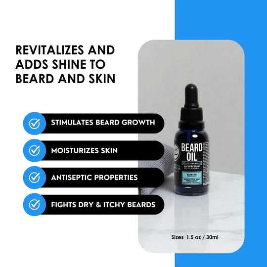 Rolda Eucalyptus and Peppermint Beard Oil 1.05 oz for Sensitive Skin