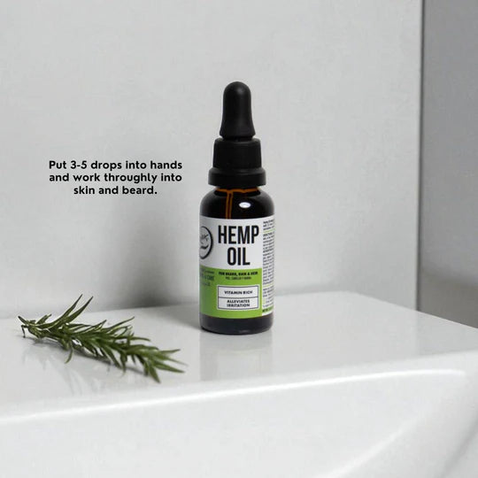 Rolda Hemp Beard Oil 1.05 oz Organic Beard Oil for Sensitive Skin