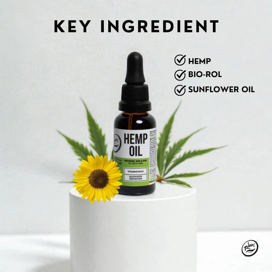 Rolda Hemp Beard Oil 1.05 oz Organic Beard Oil for Sensitive Skin