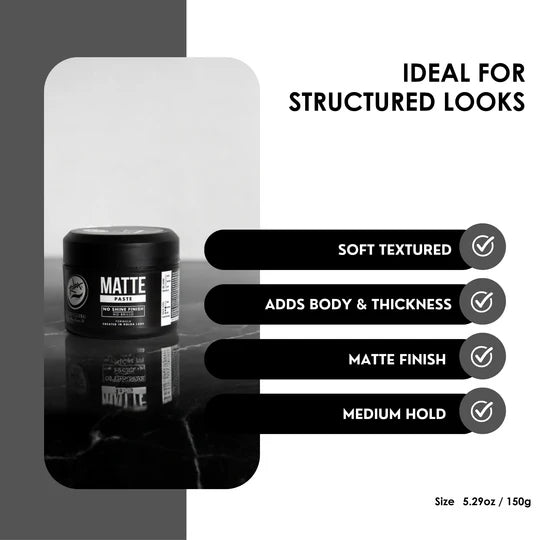 Rolda Matte Paste 5oz Medium Hold Water-Based Matte Hair Styling Paste