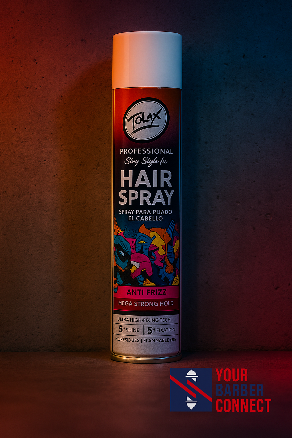 Rolda Mega Strong Hold Hairspray 13oz barber styling spray