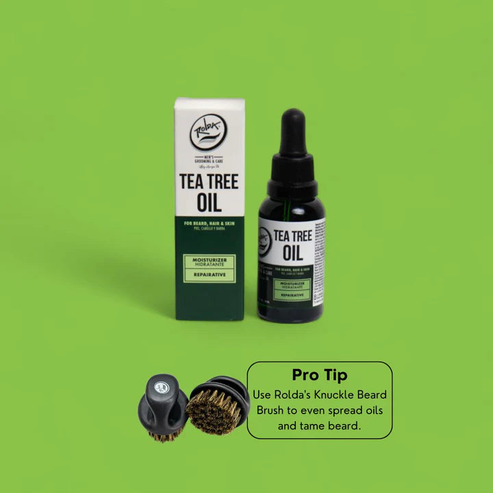 Rolda Tea Tree Beard Oil 1.05 oz for Sensitive Skin and Daily Beard Care