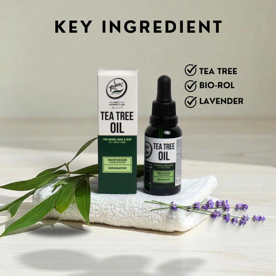 Rolda Tea Tree Beard Oil 1.05 oz for Sensitive Skin and Daily Beard Care
