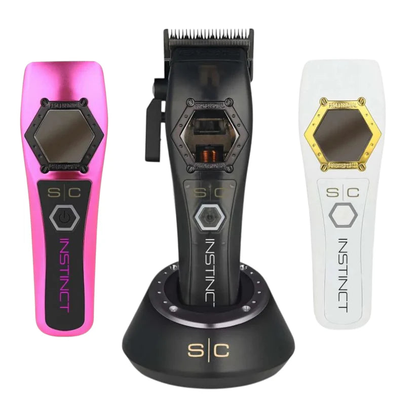 StyleCraft Instinct Metal Edition Bundle – Clipper, Trimmer & Shaver (Black or Pink)