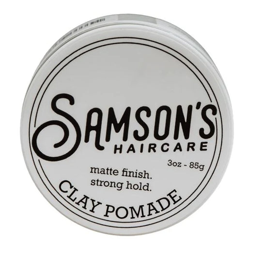Samson's clay pomade 3 oz medium hold matte finish